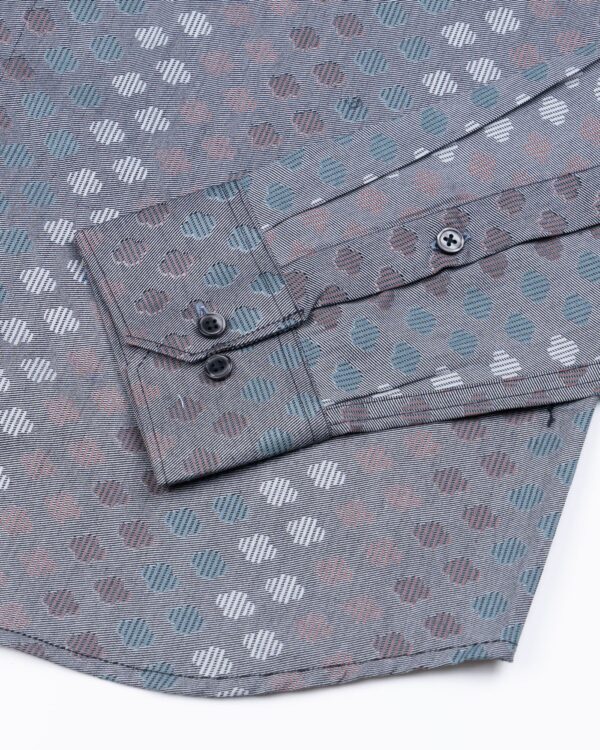 Green Twill Cotton Printed Shirt - Image 3