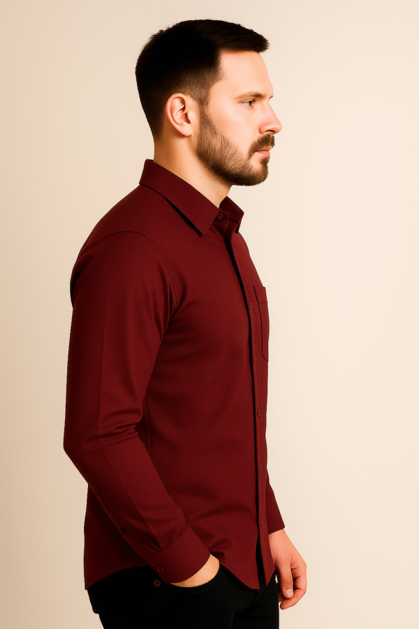 Classic Premium Burgundy Maroon Shirt - Image 3
