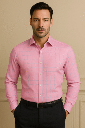 Classic Premium Cotton Pink Checks Shirt