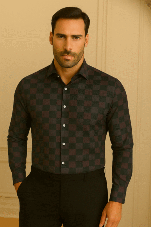 Classic Premium Cotton Echelon Checks Shirt