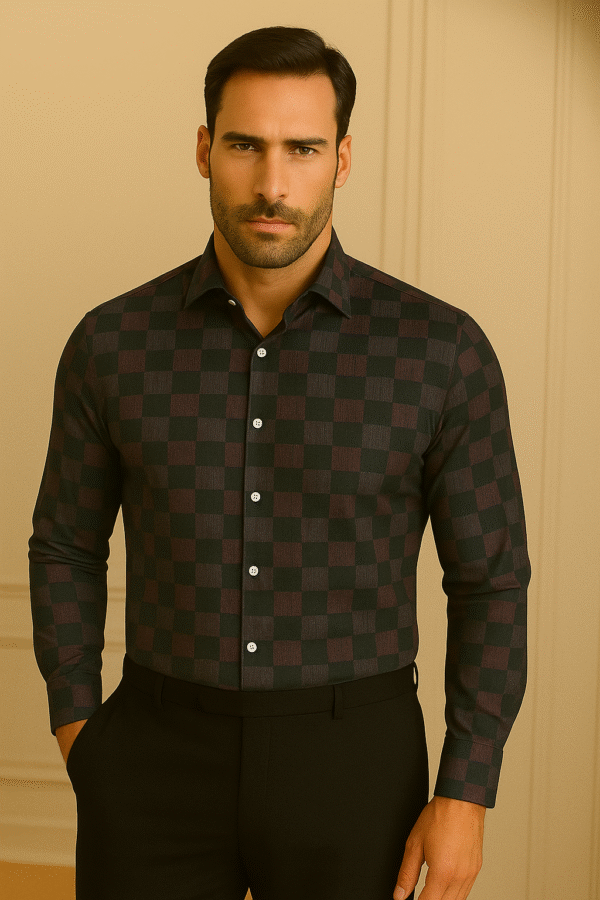 Classic Premium Cotton Echelon Checks Shirt