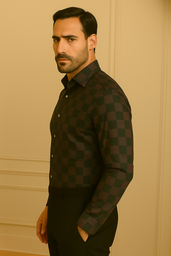 Classic Premium Cotton Echelon Checks Shirt - Image 3
