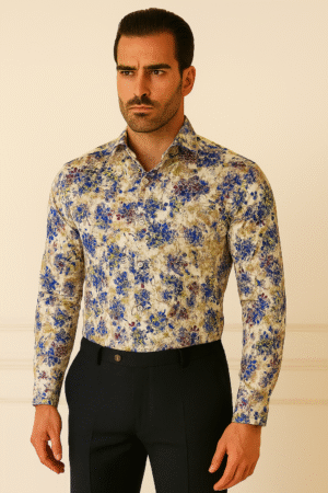 Men’s Premium Floral Print Shirt – Luxe Tailored Fit