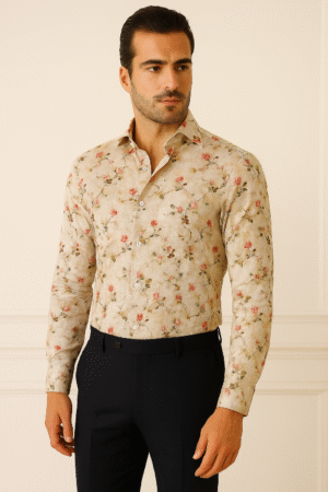 Men’s Luxury Rose Floral Print Shirt – Tailored Fit