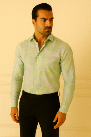 Luxe Marbled Elegance Linen Shirt