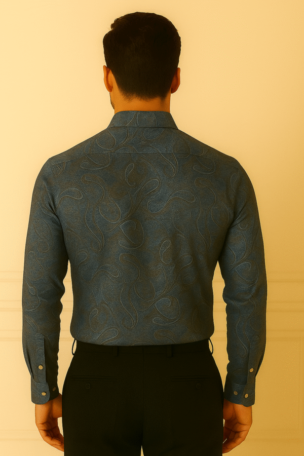 Azure Elegance – Premium Paisley Print Shirt - Image 2