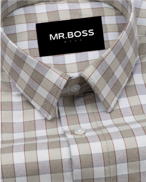 Flubbie Sage Green Checked Cotton Shirt
