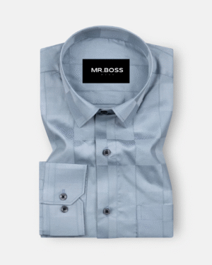 Loomera Grey Checked Giza Cotton Shirt