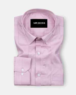 Loomera Pink Checked Giza Cotton Shirt