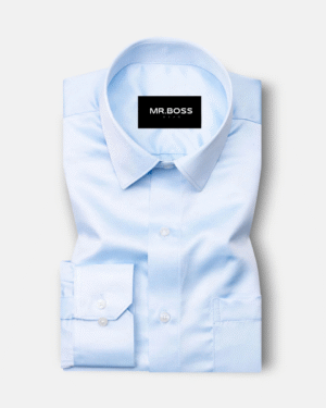 Montor Sky Blue Premium Satin Men's Shirt