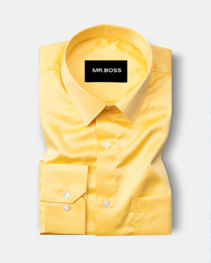 Montor Yellow Premium Satin Men's Shirt