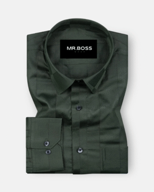 Loomera Green Checked Giza Cotton Shirt